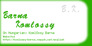 barna komlossy business card